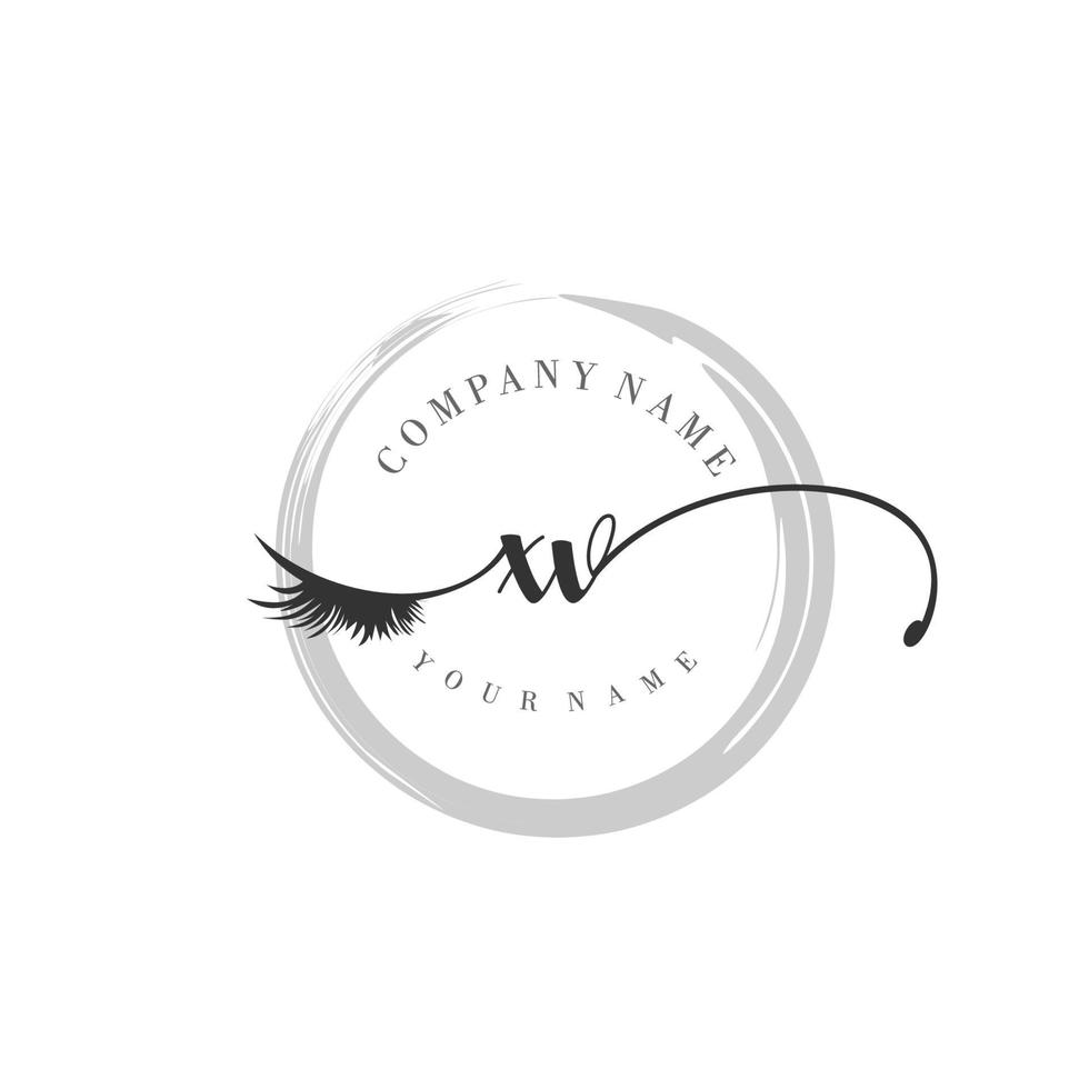 initial XV logo handwriting beauty salon fashion modern luxury monogram vector