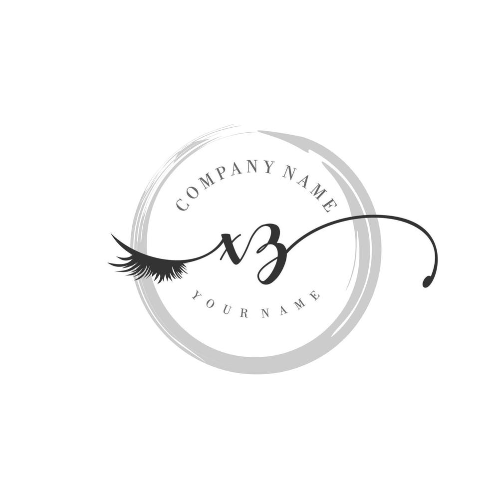 initial XZ logo handwriting beauty salon fashion modern luxury monogram vector