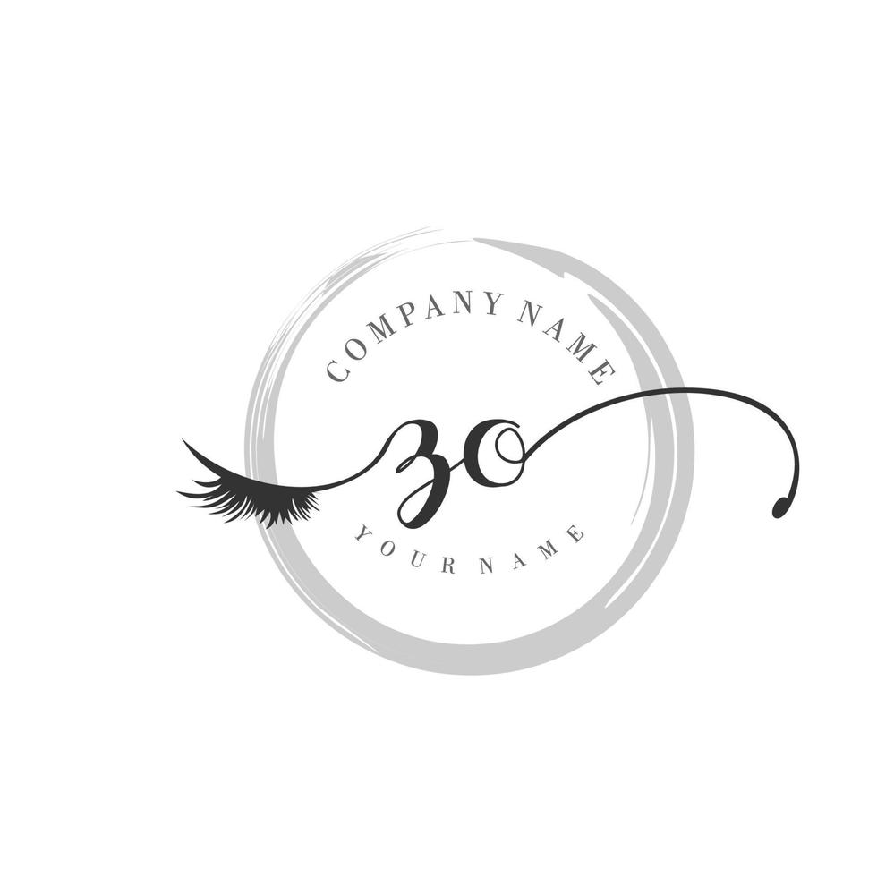 initial ZO logo handwriting beauty salon fashion modern luxury monogram vector