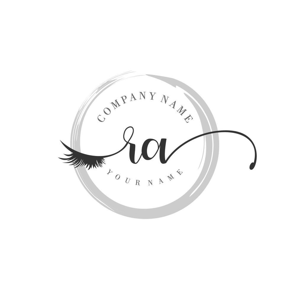 initial RA logo handwriting beauty salon fashion modern luxury monogram vector
