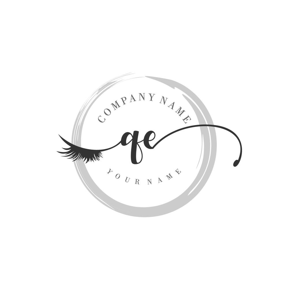 initial QE logo handwriting beauty salon fashion modern luxury monogram vector