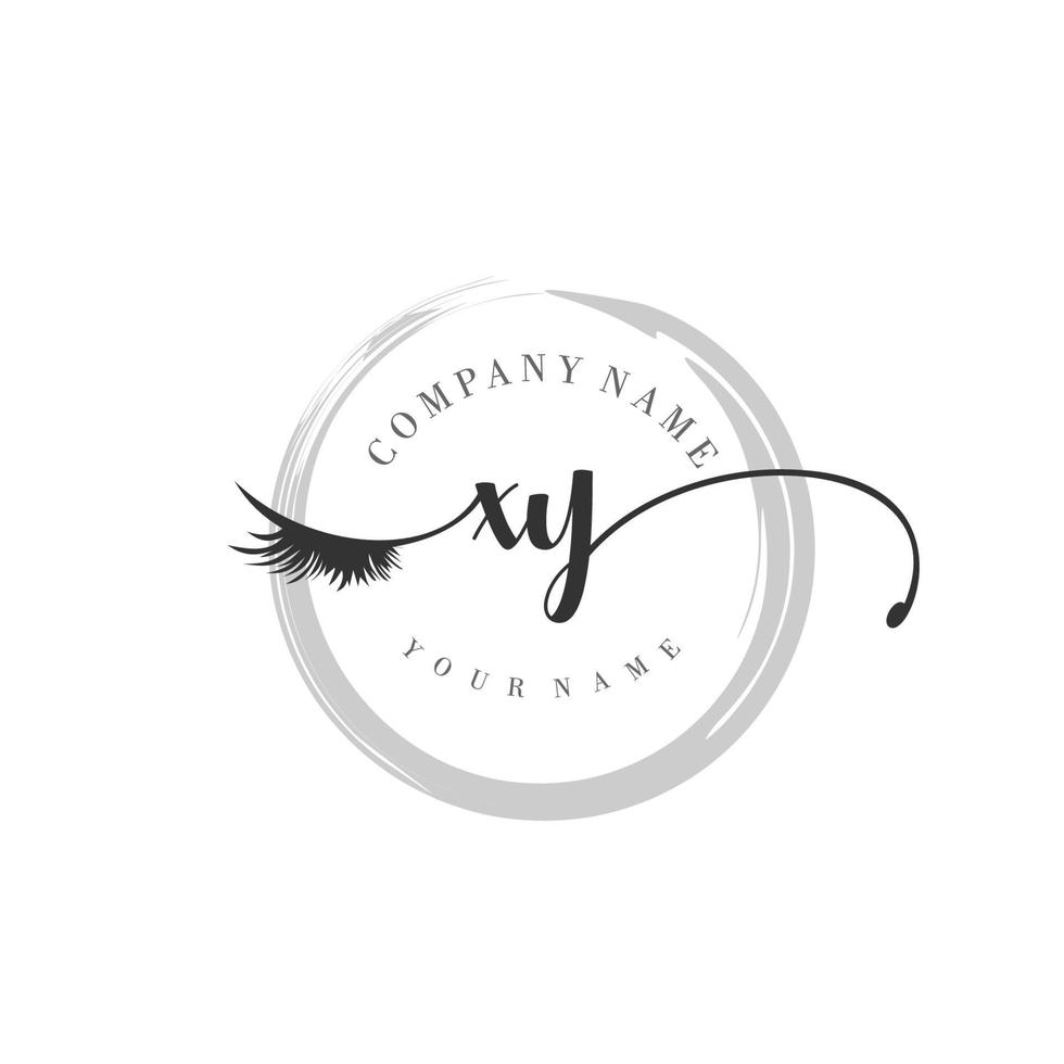 initial XY logo handwriting beauty salon fashion modern luxury monogram vector