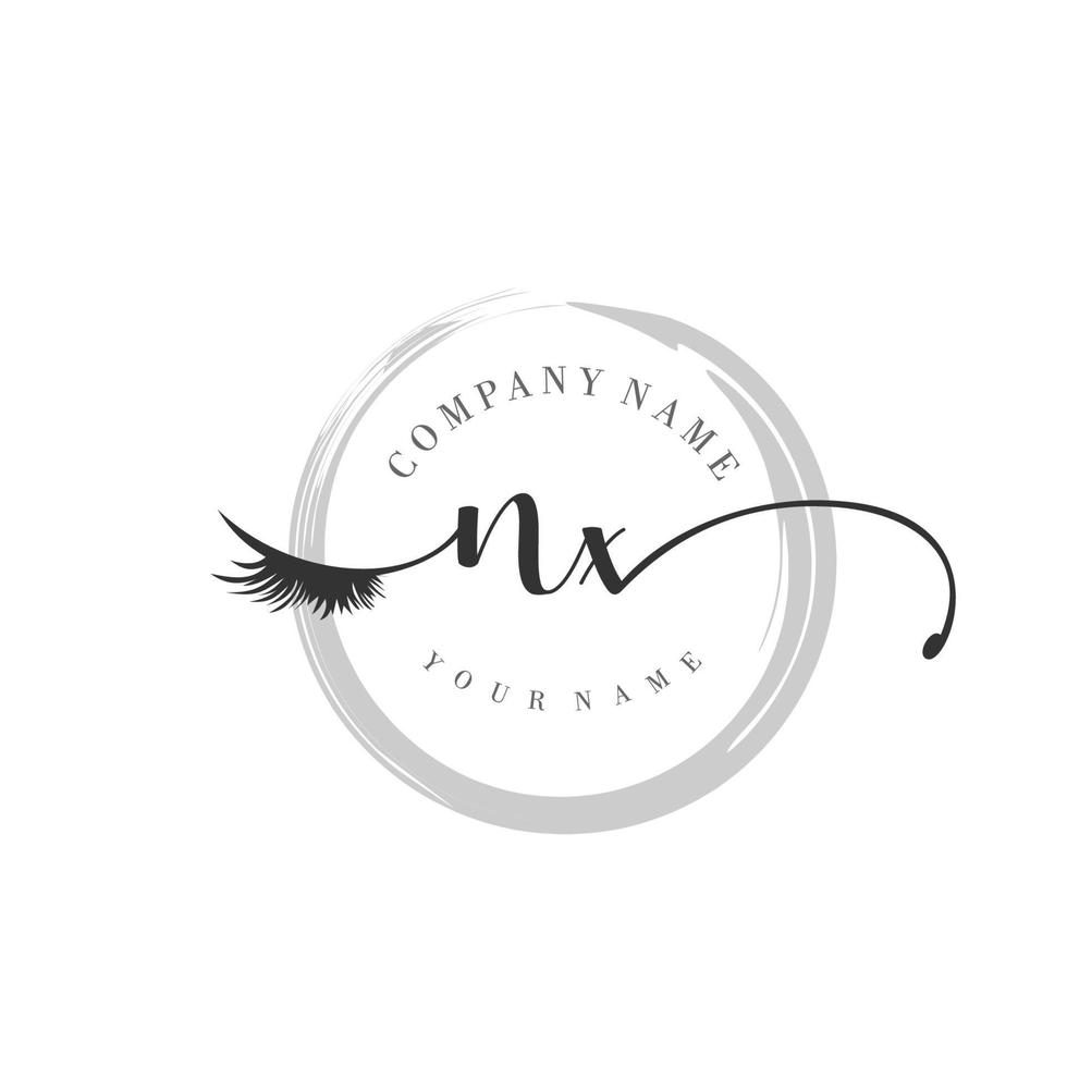 inicial nx logo escritura salón de belleza moda moderno lujo monograma vector