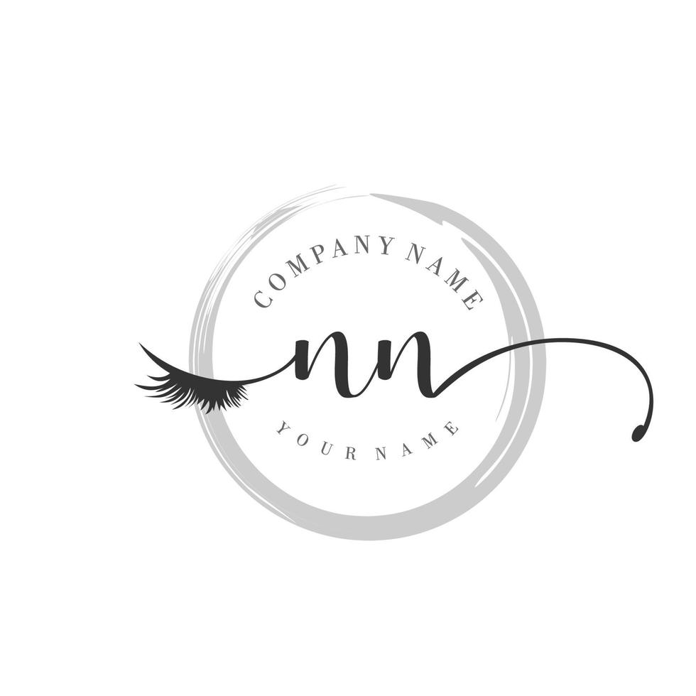 inicial nn logo escritura salón de belleza moda moderno lujo monograma vector