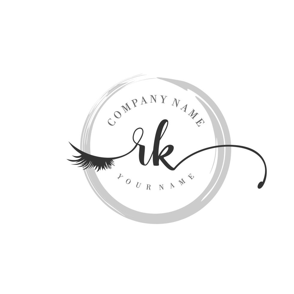initial RK logo handwriting beauty salon fashion modern luxury monogram vector