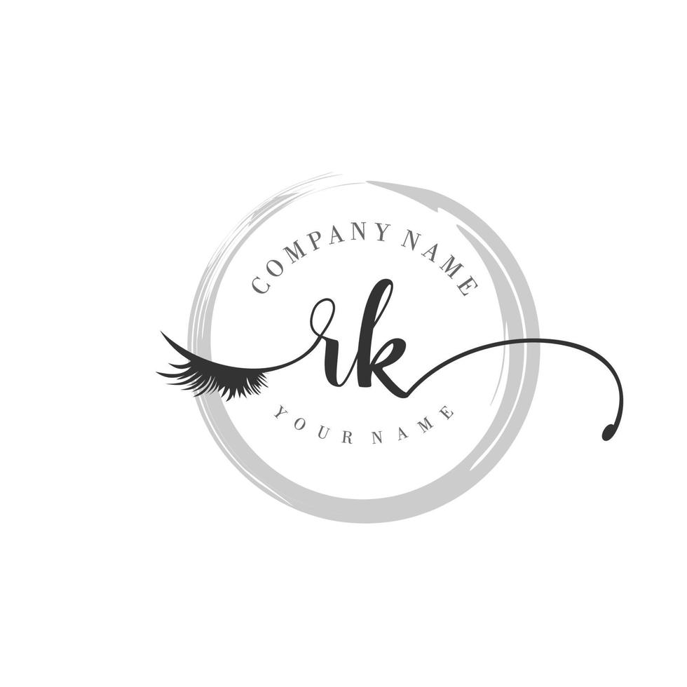 inicial rk logo escritura salón de belleza moda moderno lujo monograma vector