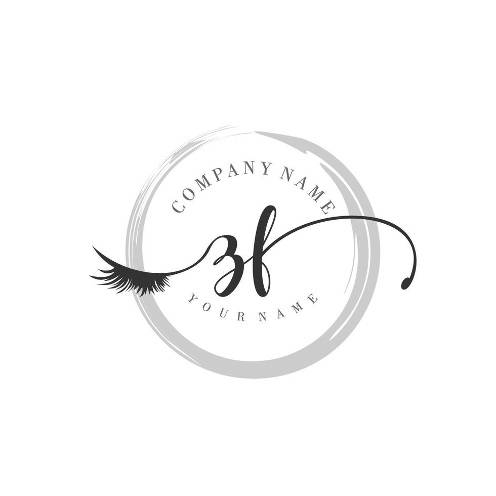 initial ZF logo handwriting beauty salon fashion modern luxury monogram vector