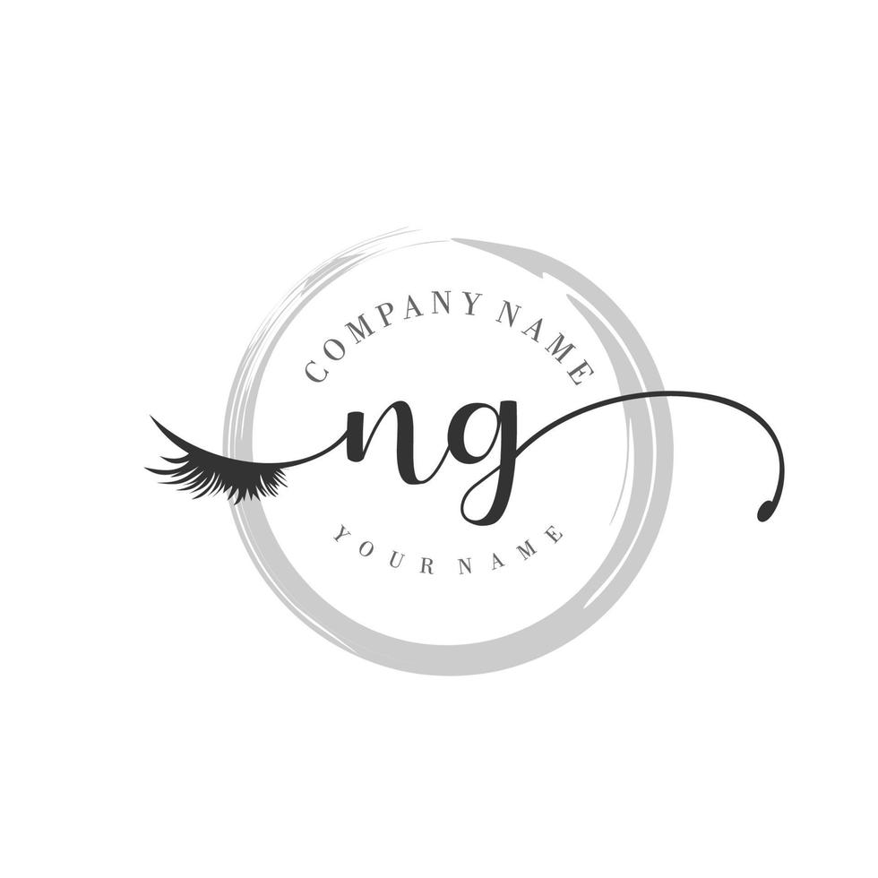 initial NG logo handwriting beauty salon fashion modern luxury monogram vector