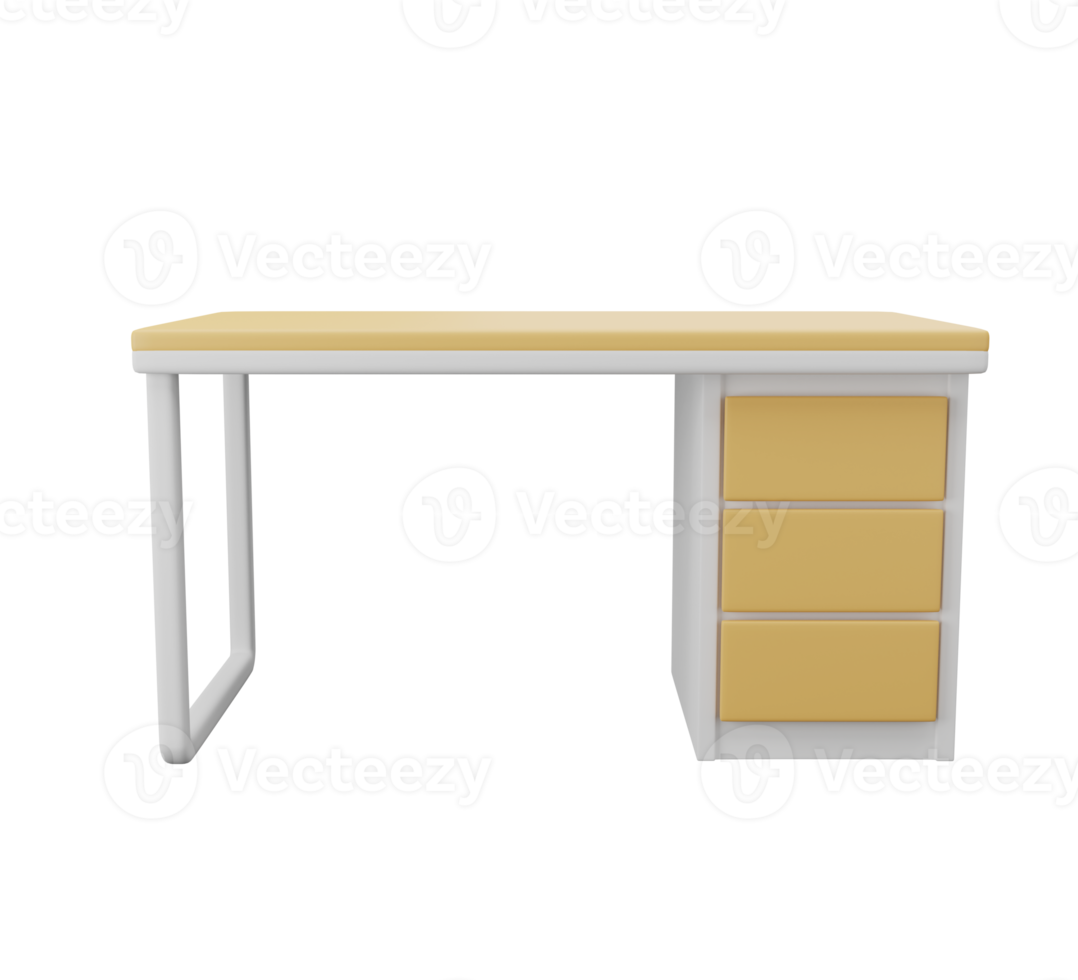 3D wooden desk png