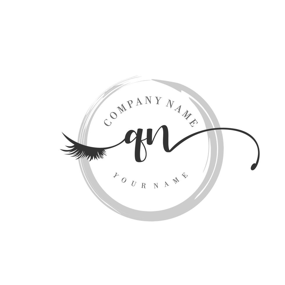 initial QN logo handwriting beauty salon fashion modern luxury monogram vector