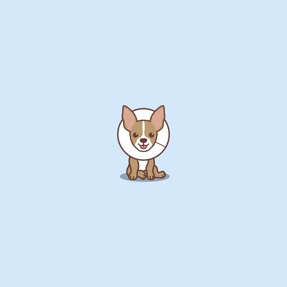 lindo perro chihuahua con dibujos animados de cuello isabelino, ilustración vectorial vector