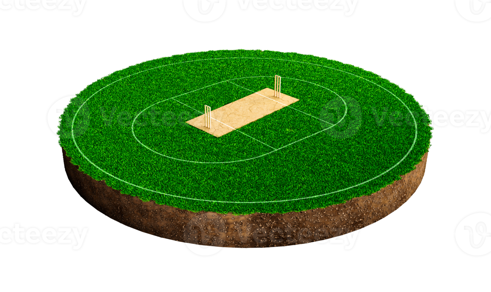 stade de cricket rond terrain de sport miniature illustration 3d png