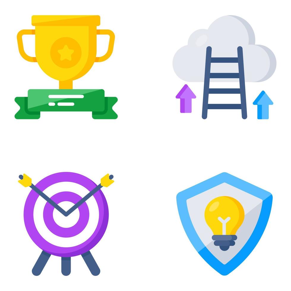 Pack of Finance and Data Flat Icons vector