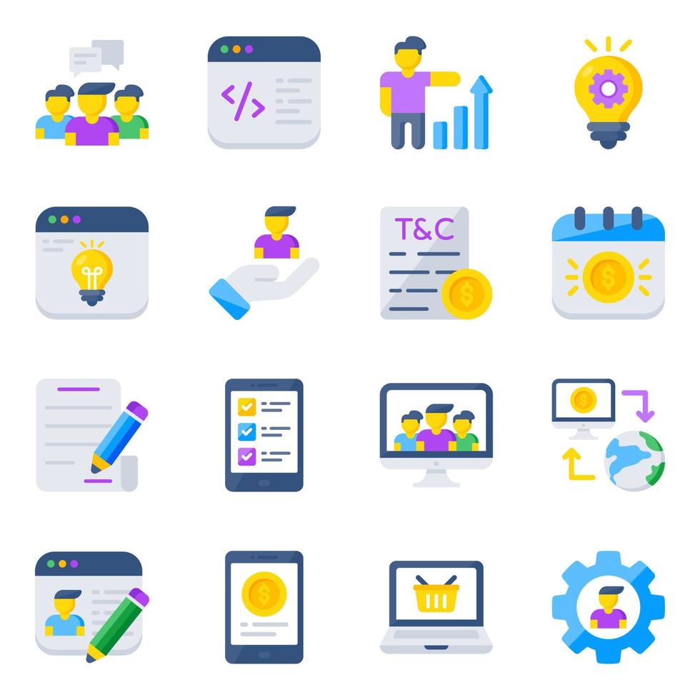 Pack of Business Presentation Flat Icons 19029562 Vector Art at Vecteezy