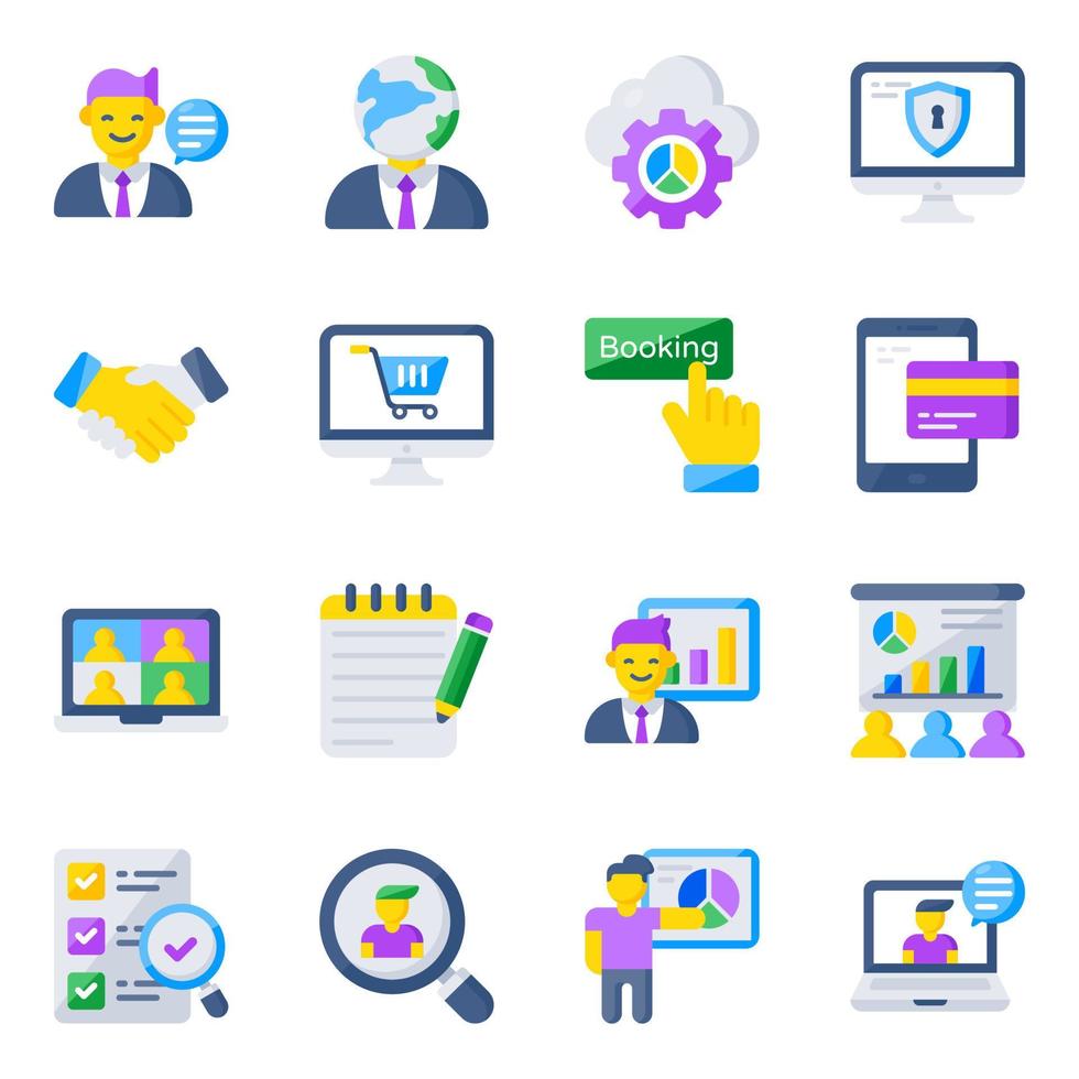 Pack of Business Flat Icons vector