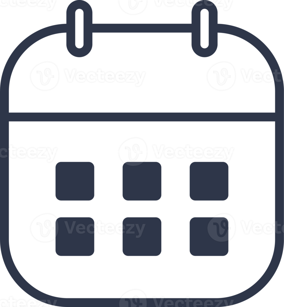 Kalendersymbol in schwarzen Farben. terminplanzeichen illustration. png