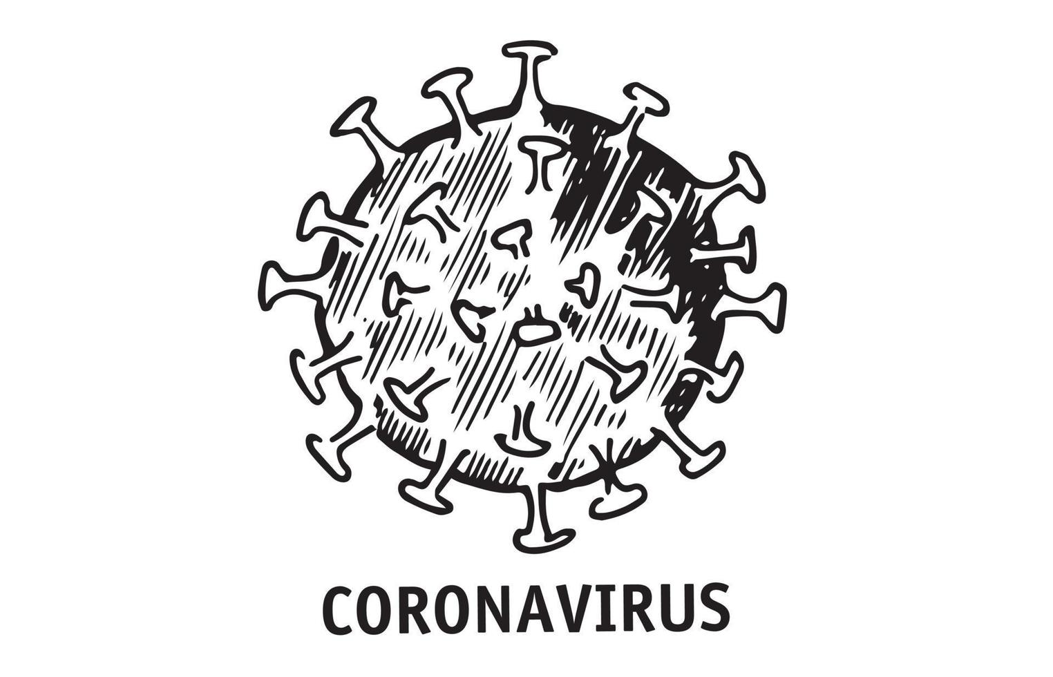 coronavirus, covid-19, ilustración vectorial dibujada a mano vector