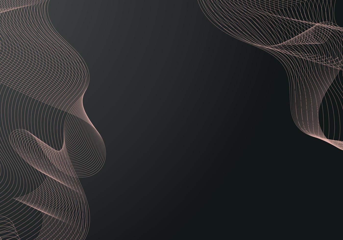 Abstract vector circle halftone black background. Gradient retro line pattern design. Monochrome graphic.