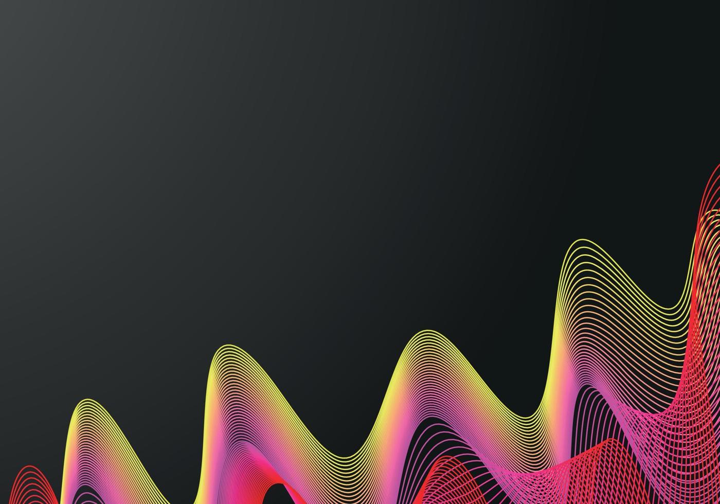 Abstract vector circle halftone black background. Gradient retro line pattern design. Monochrome graphic.