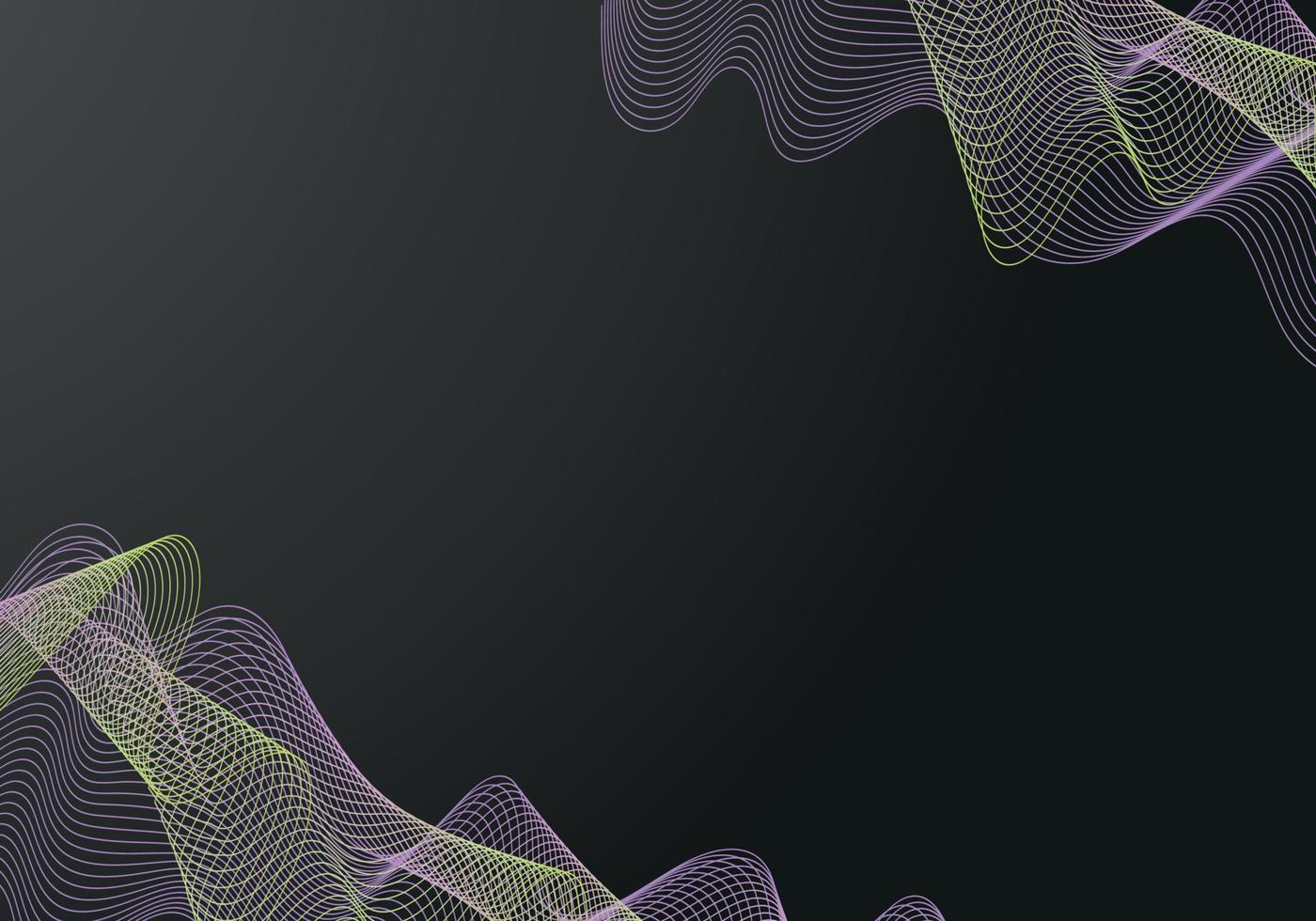 Abstract vector circle halftone black background. Gradient retro line pattern design. Monochrome graphic.