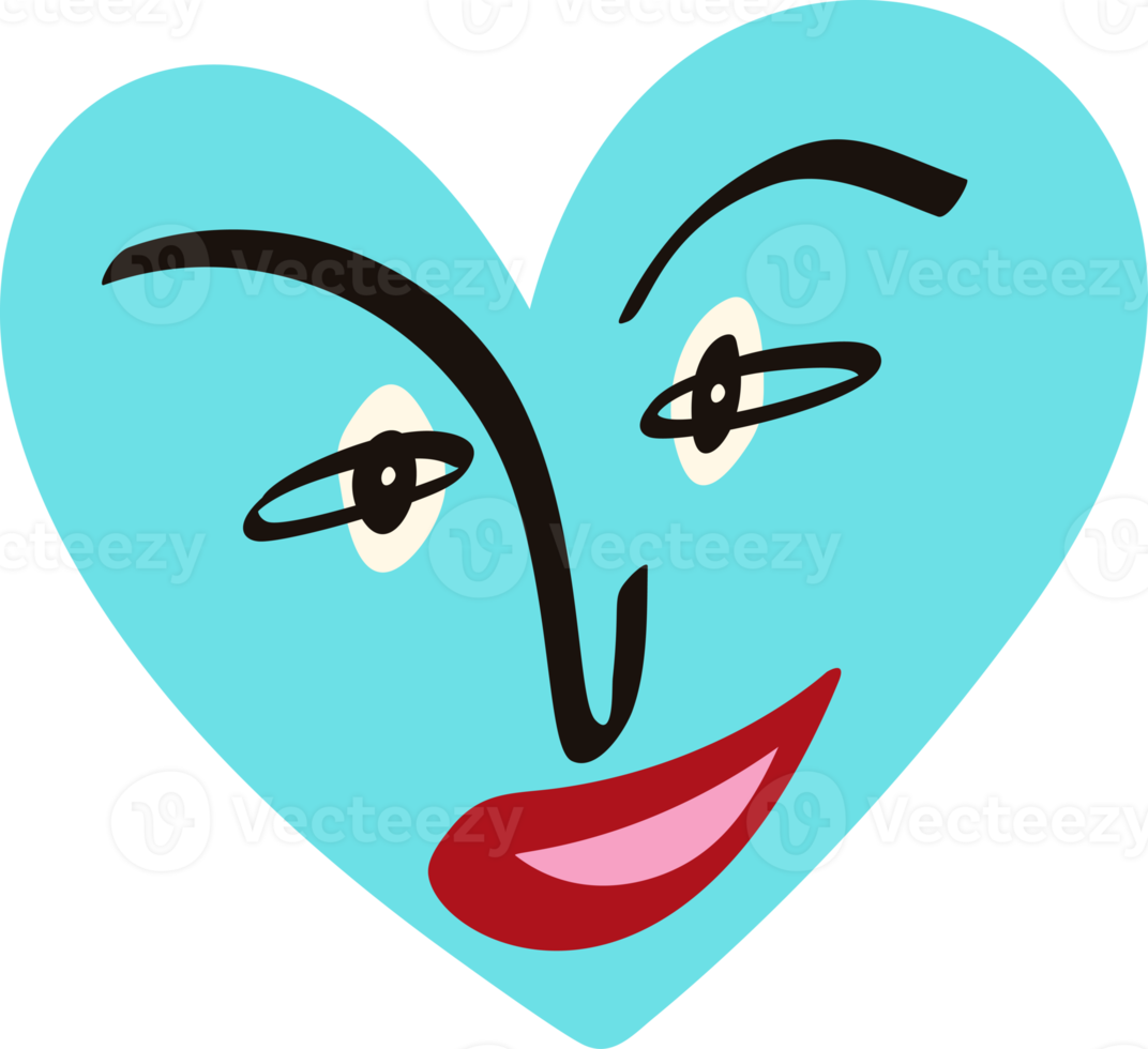 Freaky Magical heart . Valentine's Day heart in doodle style png