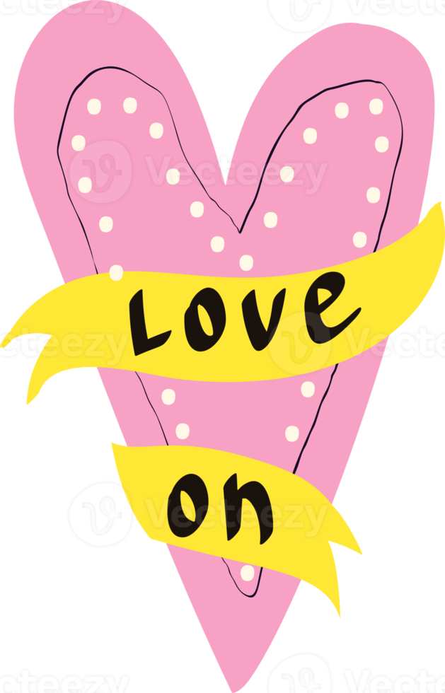 Freaky Magical heart . Valentine's Day heart in doodle style. png