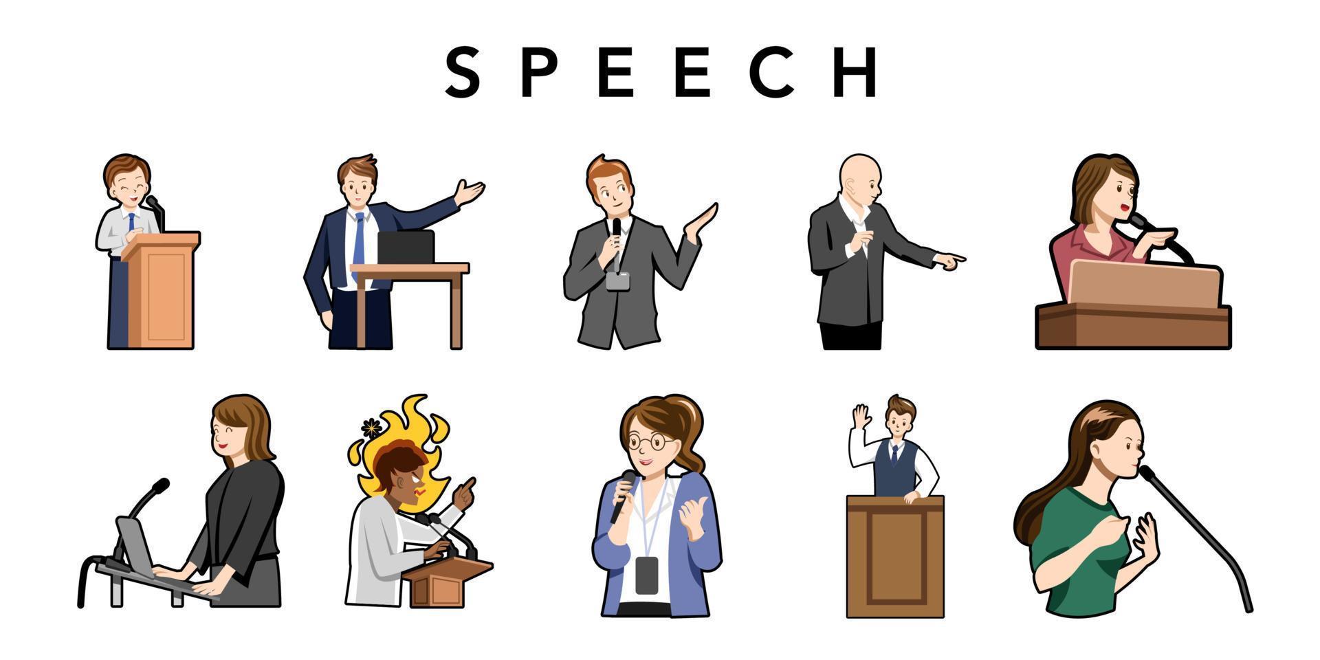 Speech vector set collection graphic clipart design