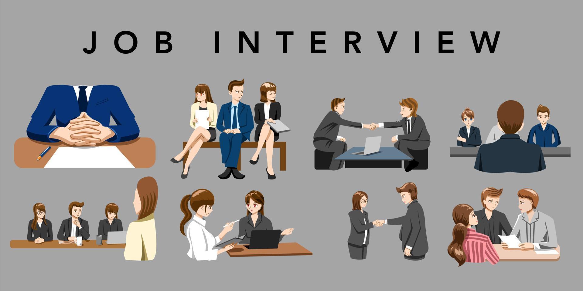 job interview vector set collection graphic clipart design