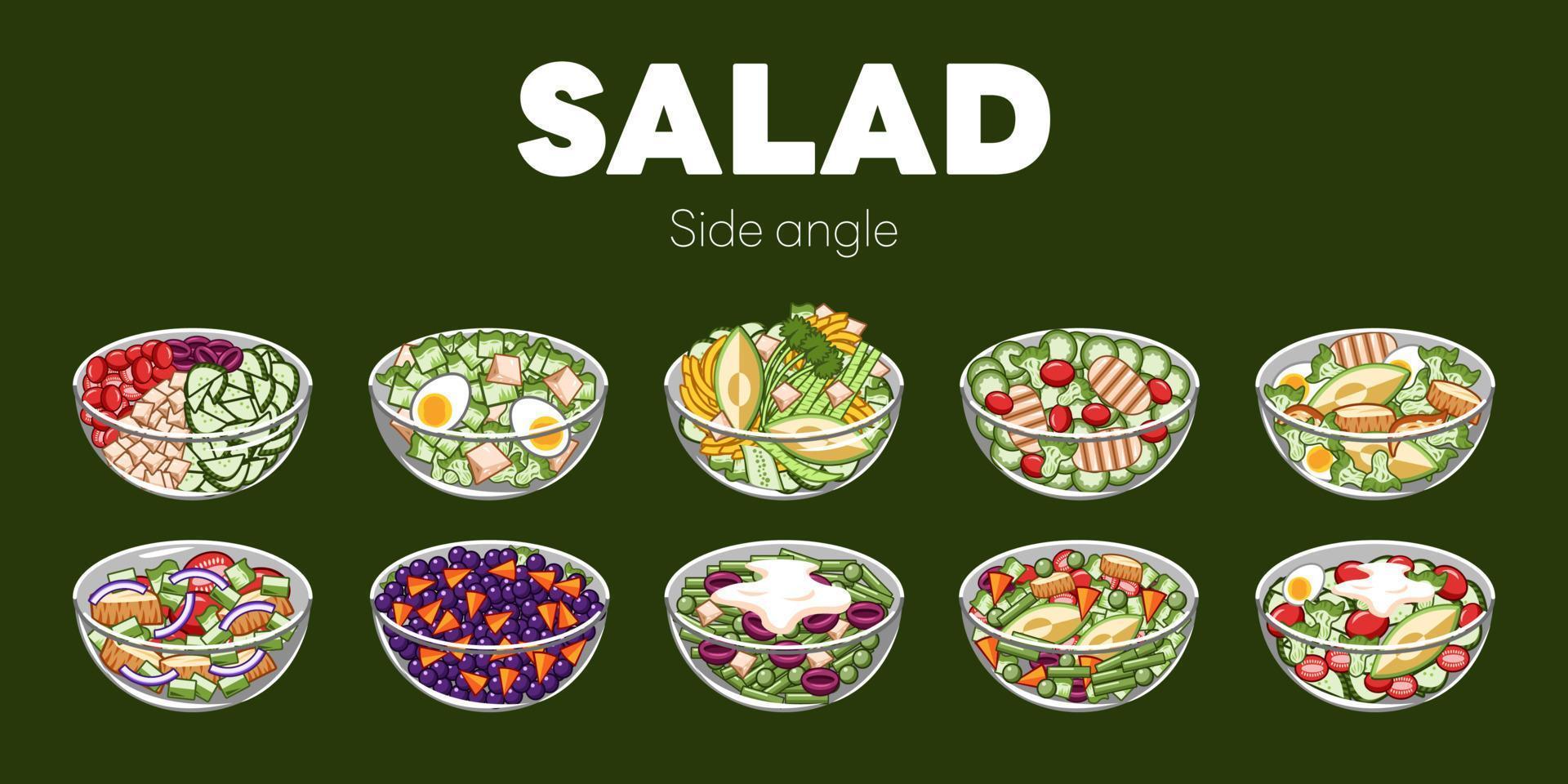 Salad vector set collection graphic clipart design