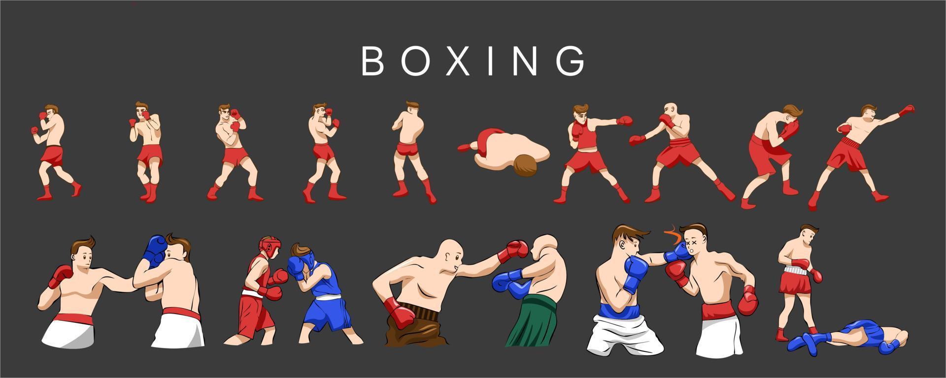 boxeo vector set colección gráfico clipart diseño