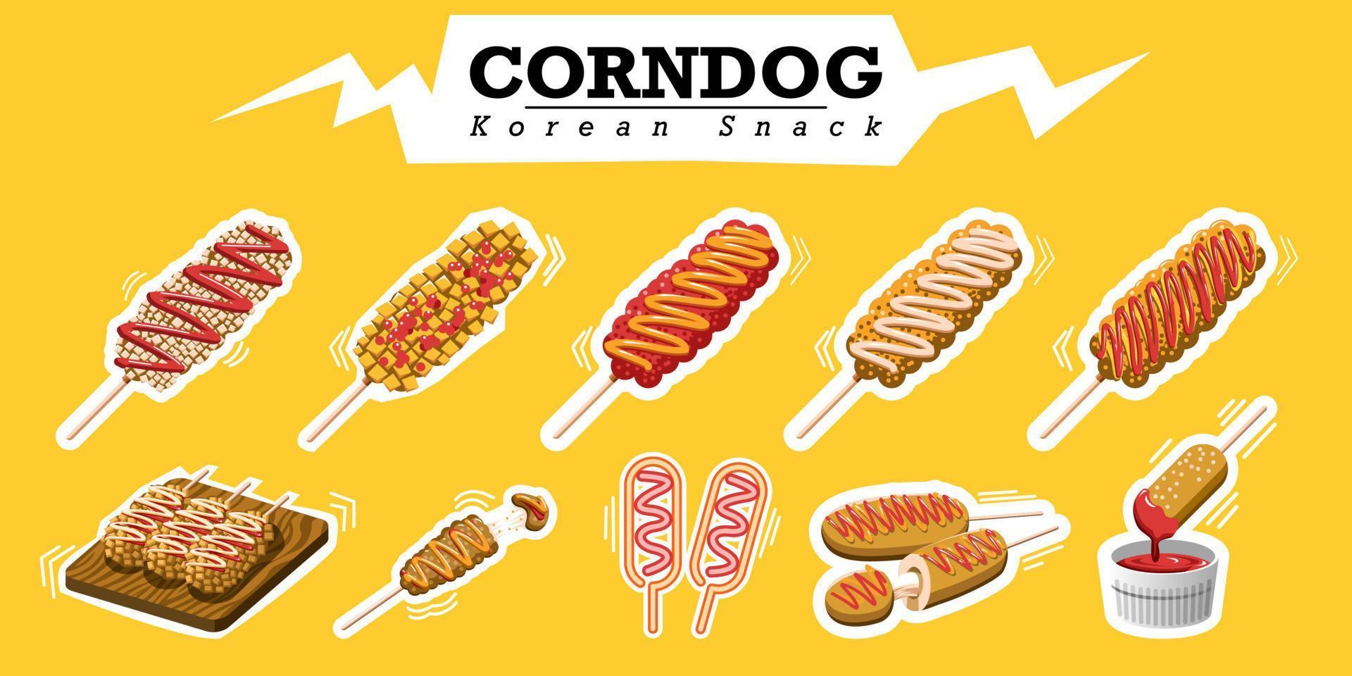 Corndog vector set collection graphic clipart design