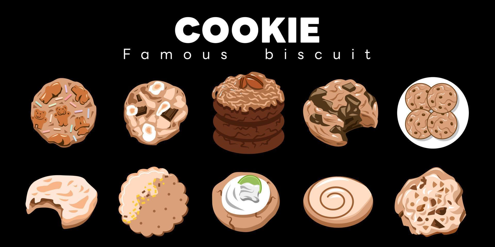 cookie vector set colección gráfico clipart diseño