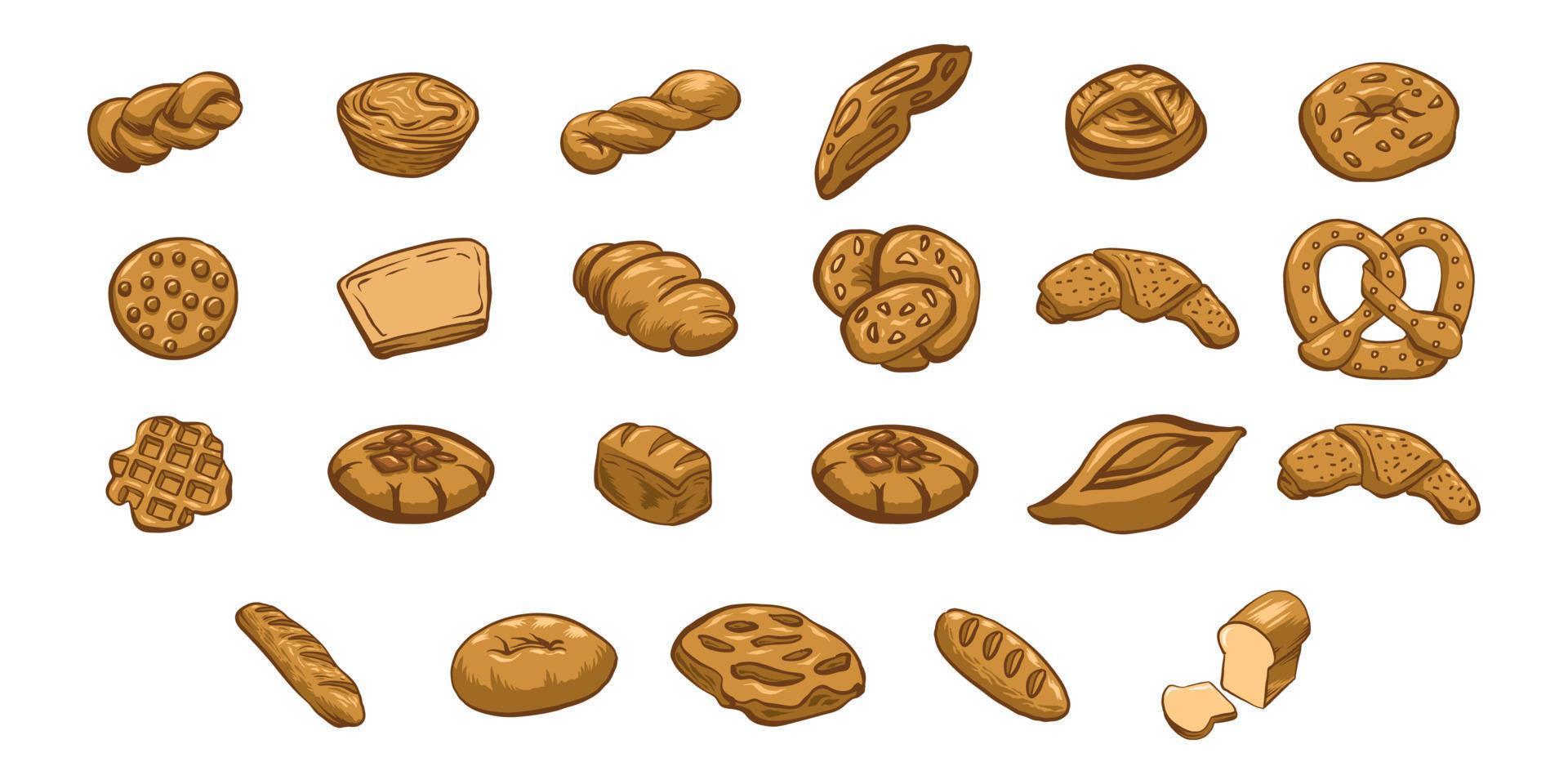 Bread vector set collection graphic clipart design