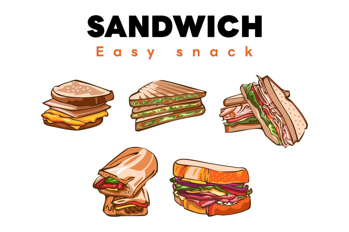 Sandwich vector set collection graphic clipart design