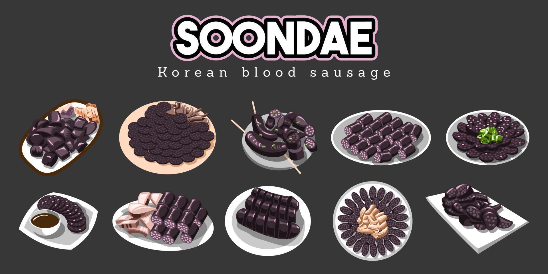 Soondae vector set collection graphic clipart design