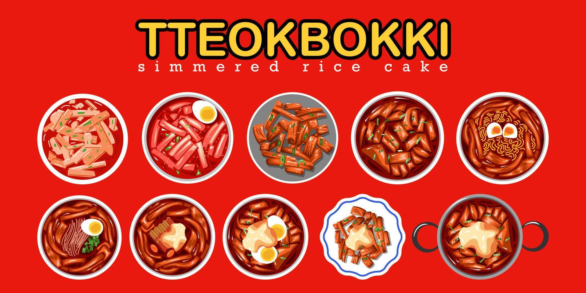 tteokbokki vector set colección diseño gráfico