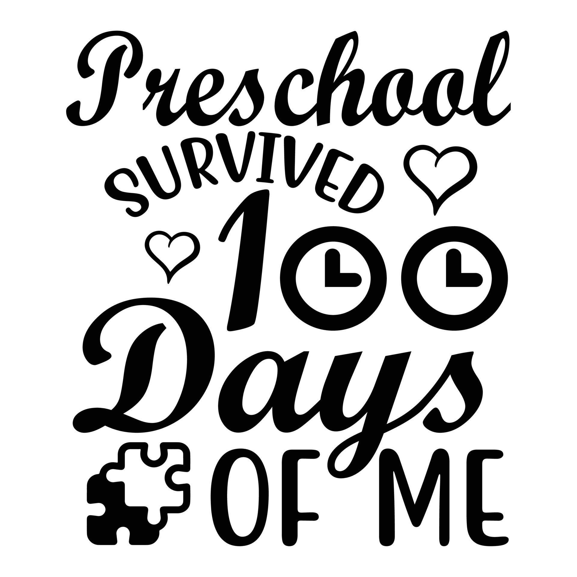 Preschool survived 100 days of me, Happy back to school day shirt print ...