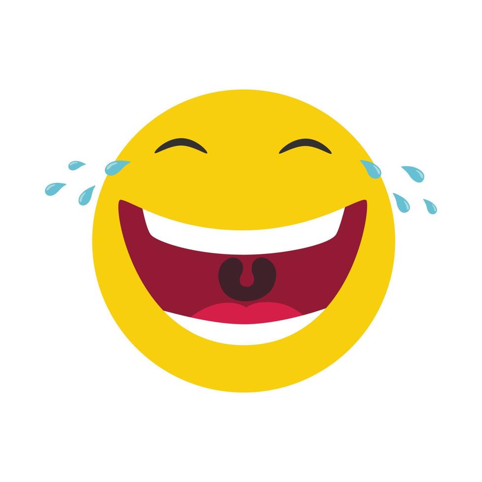 Laughing emoticon with tears of joy vector