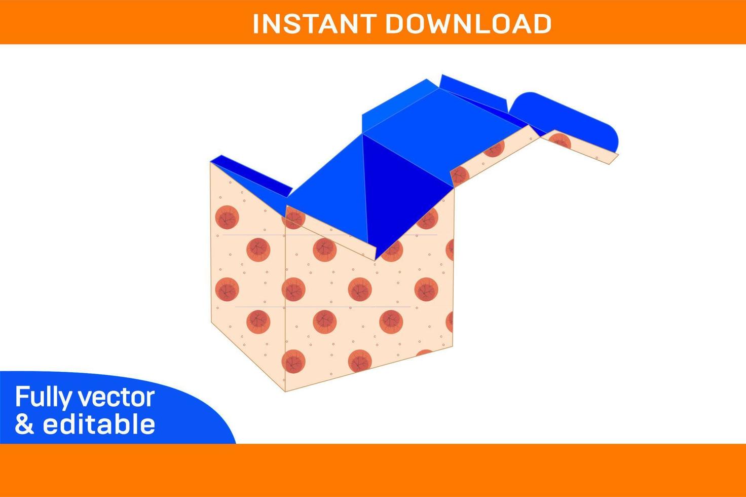 Creative gift box or surprice gift box dieline template and 3d box design easily editable resizeable 3D box vector