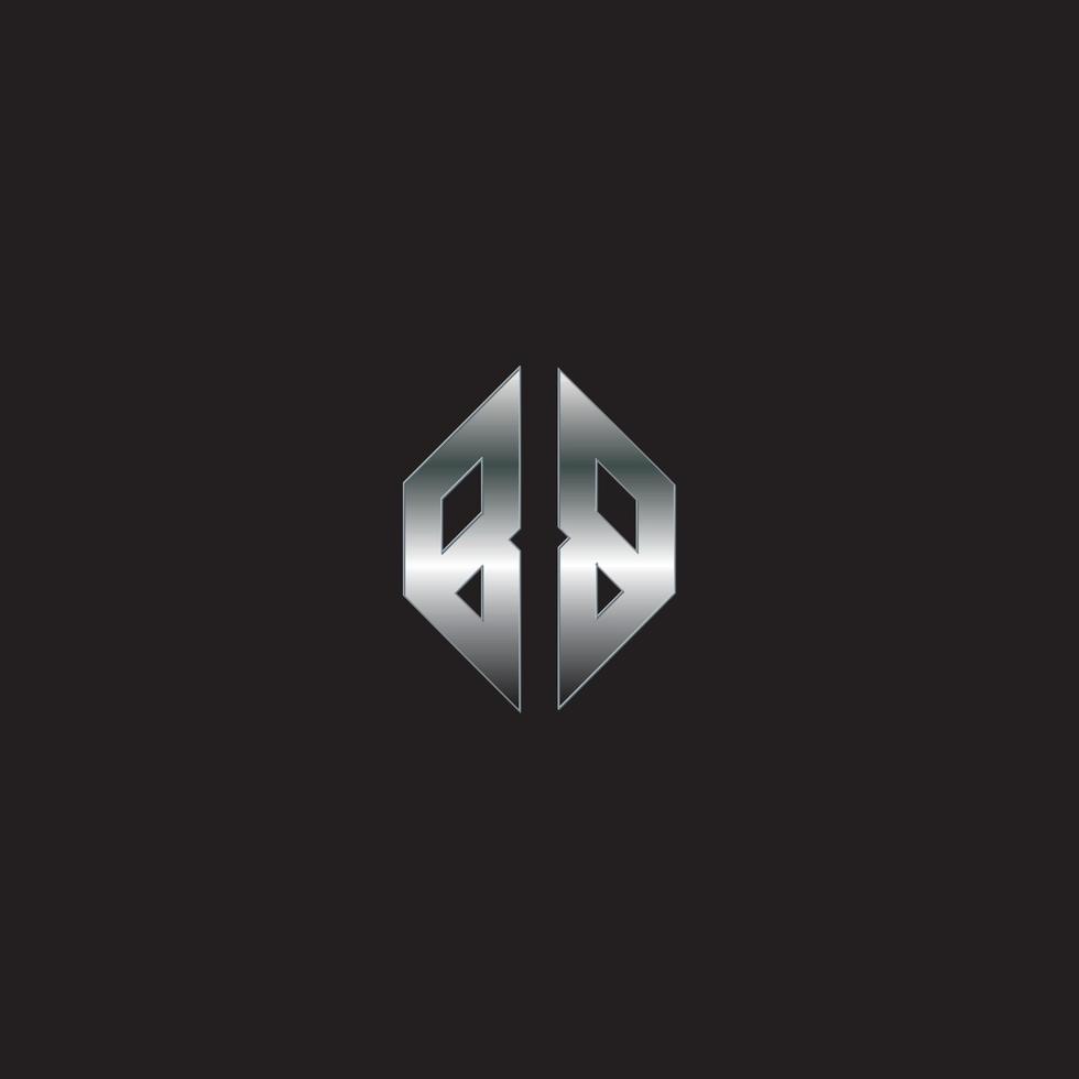 BB Logo, Metal Logo, Silver Logo, monogram, black background vector