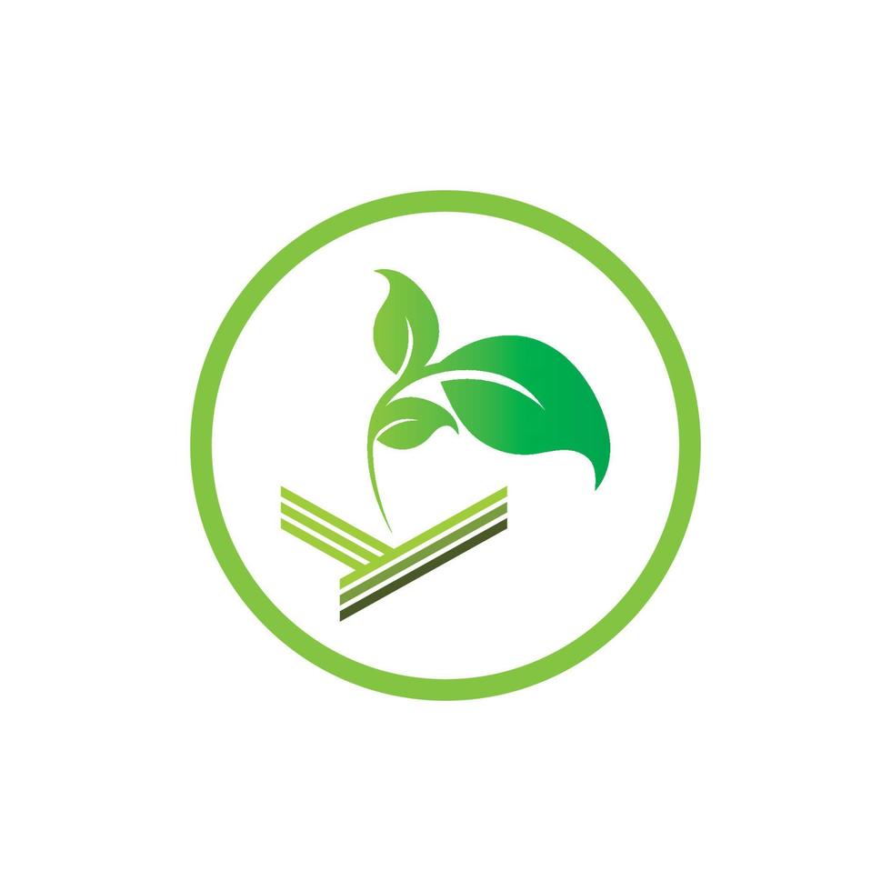 logotipo y símbolo de la planta natural vector