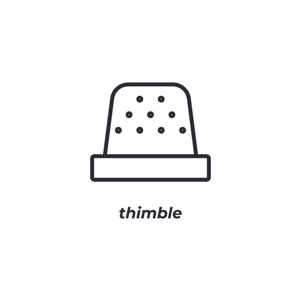 Vector sign thimble symbol is isolated on a white background. icon color editable.