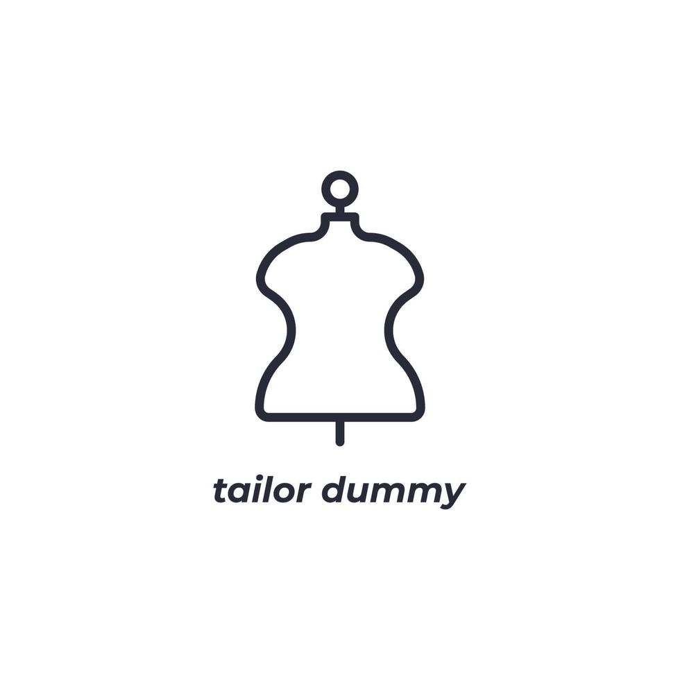 Vector sign tailor dummy symbol is isolated on a white background. icon color editable.