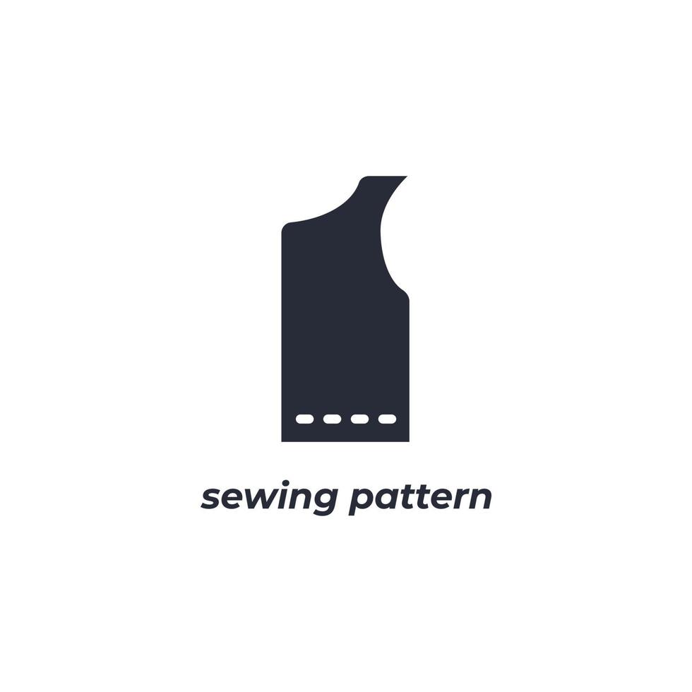 Vector sign sewing pattern symbol is isolated on a white background. icon color editable.