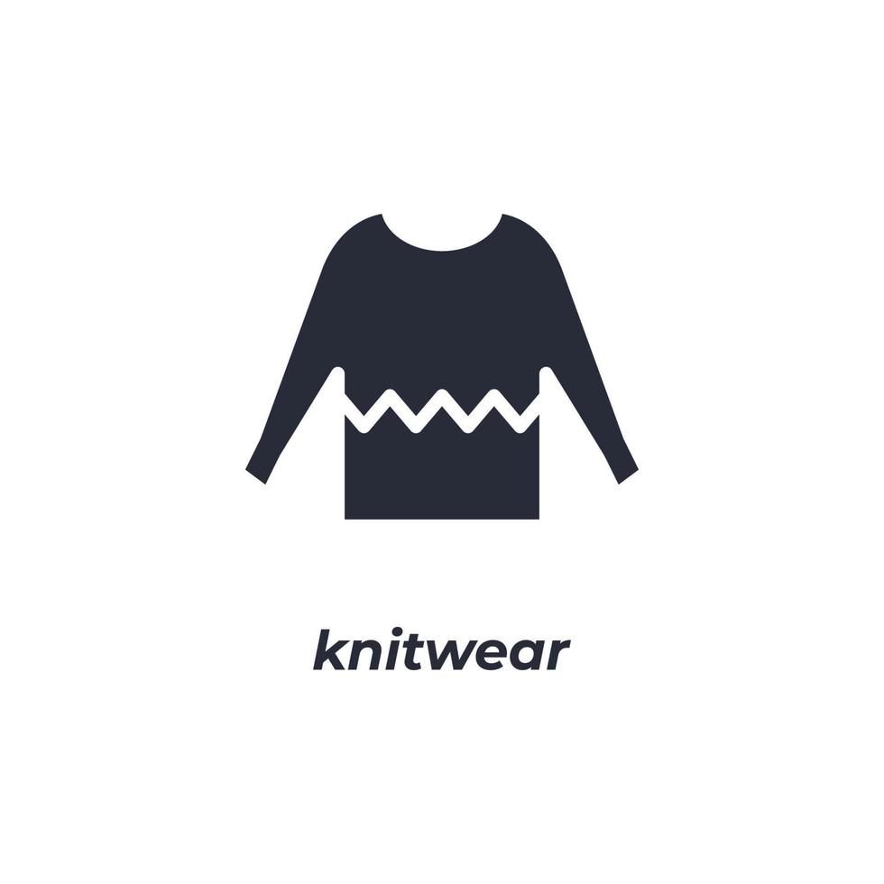 Vector sign knitwear symbol is isolated on a white background. icon color editable.