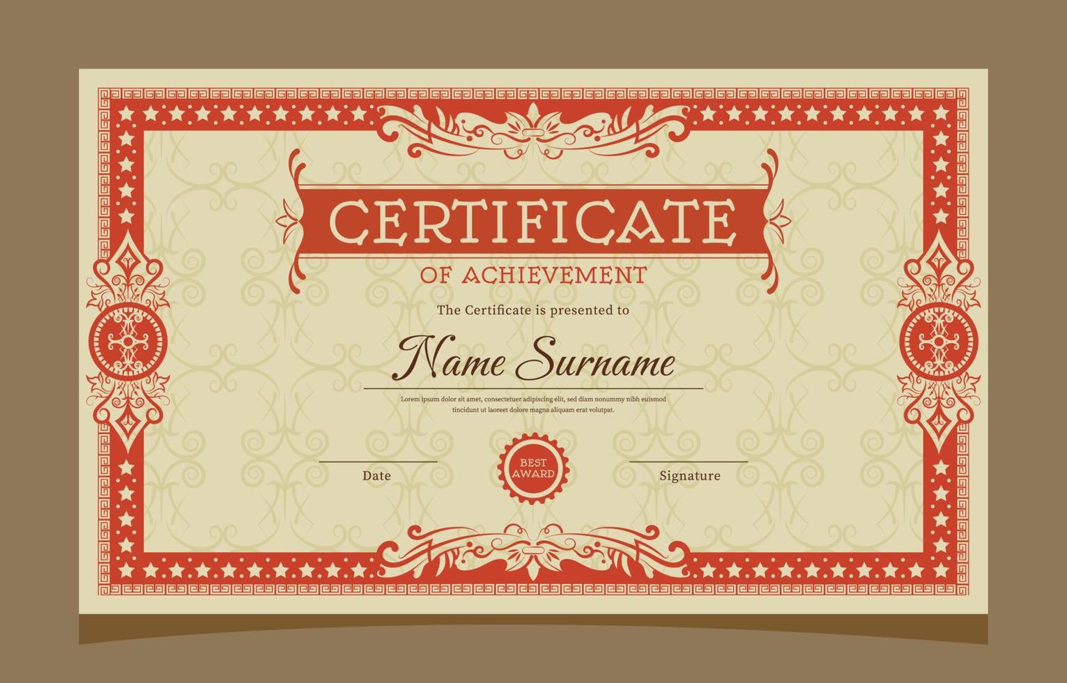 Vintage Certificate of Achievement vector