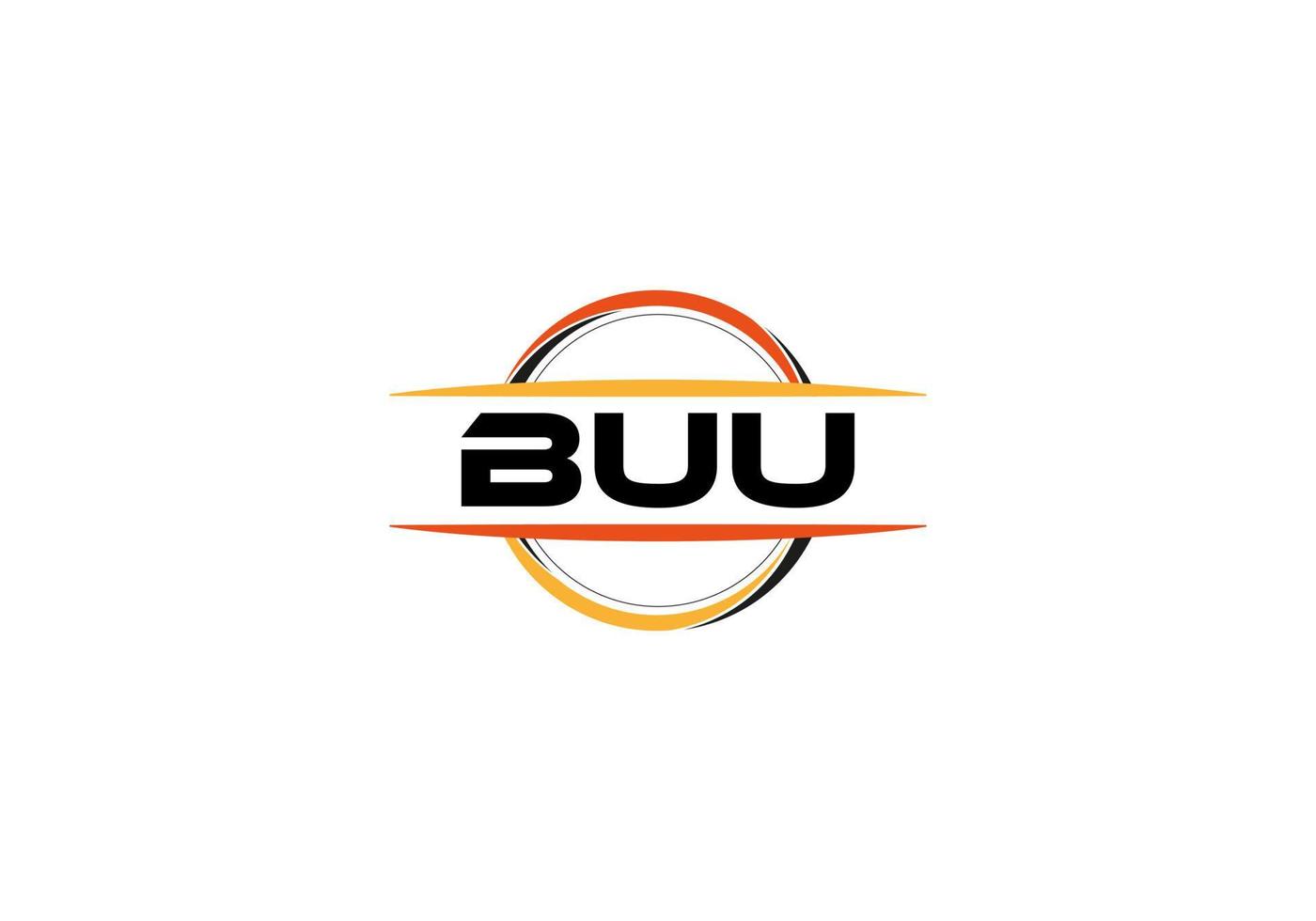 BUU letter royalty mandala shape logo. BUU brush art logo. BUU logo for a company, business, and commercial use. vector
