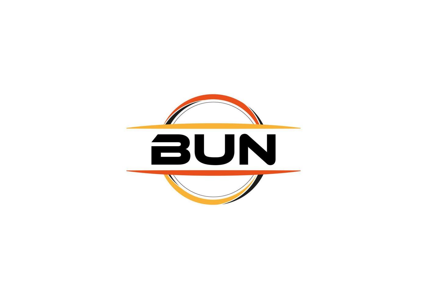 BUN letter royalty mandala shape logo. BUN brush art logo. BUN logo for a company, business, and commercial use. vector