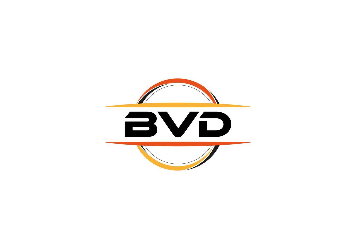 BVD letter royalty mandala shape logo. BVD brush art logo. BVD logo for a company, business, and commercial use. vector