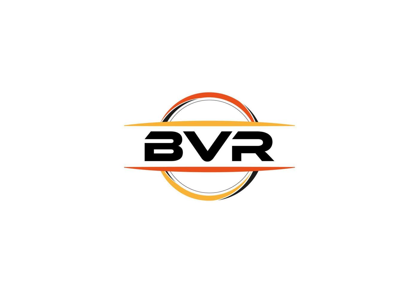 BVR letter royalty mandala shape logo. BVR brush art logo. BVR logo for a company, business, and commercial use. vector